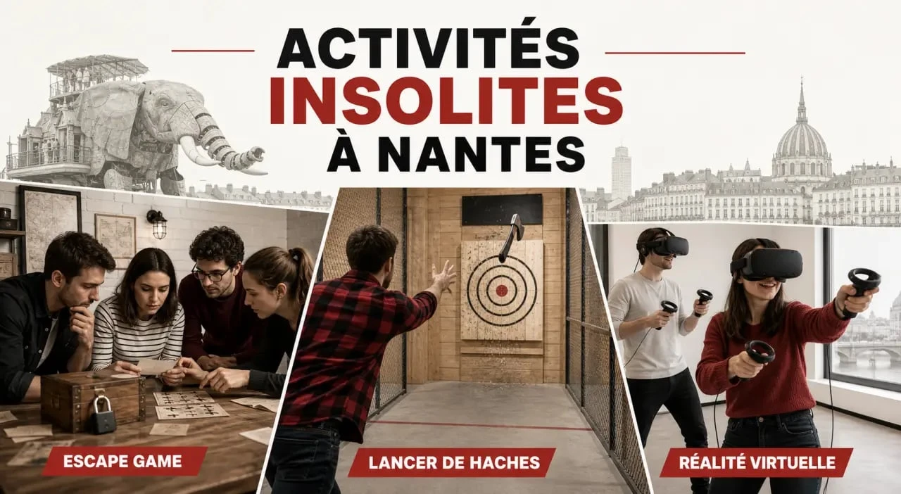 nantes activités insolites : escape game, lancer de haches et réalité virtuelle en groupe