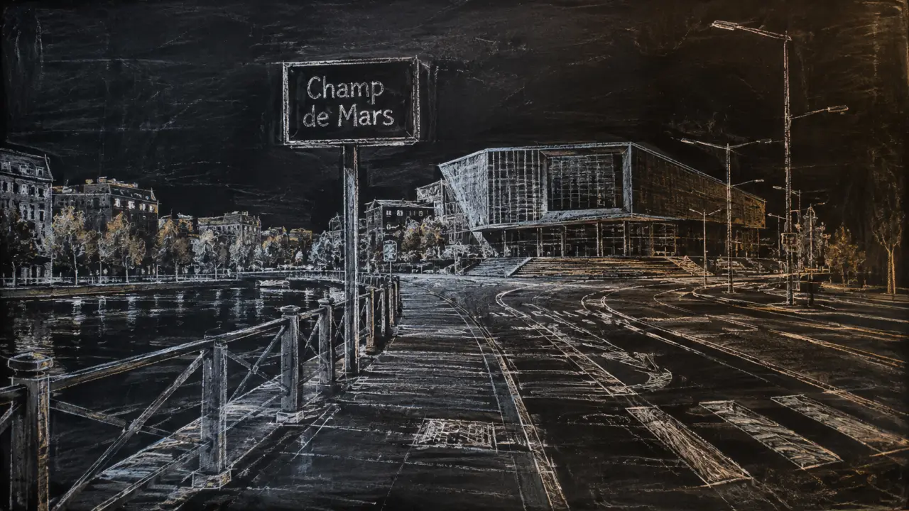 Champs de mars Nantes : Cité des Congrès et canal Saint-Félix