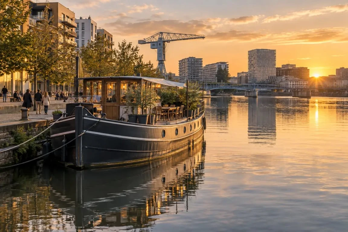 Week-end en péniche à Nantes sur les quais de la Loire