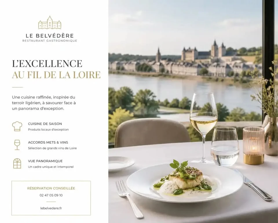 Dîner gastronomique dans un restaurant bord de Loire