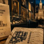 File de visiteurs devant un musée à Nantes, musées Nantes