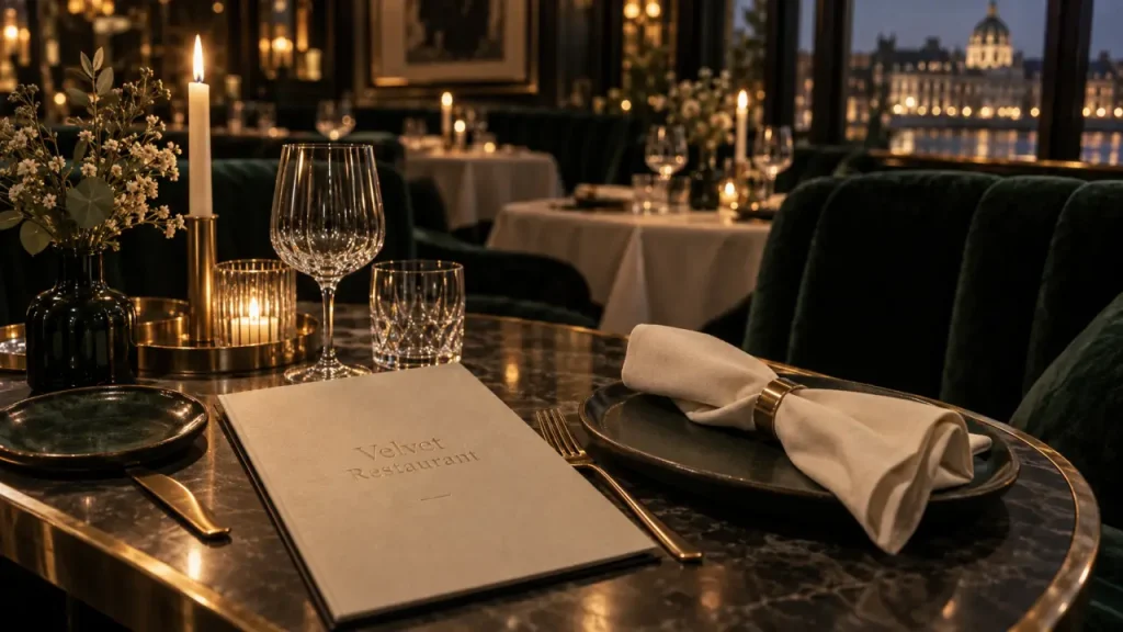 Velvet restaurant nantes, table élégante dans un restaurant