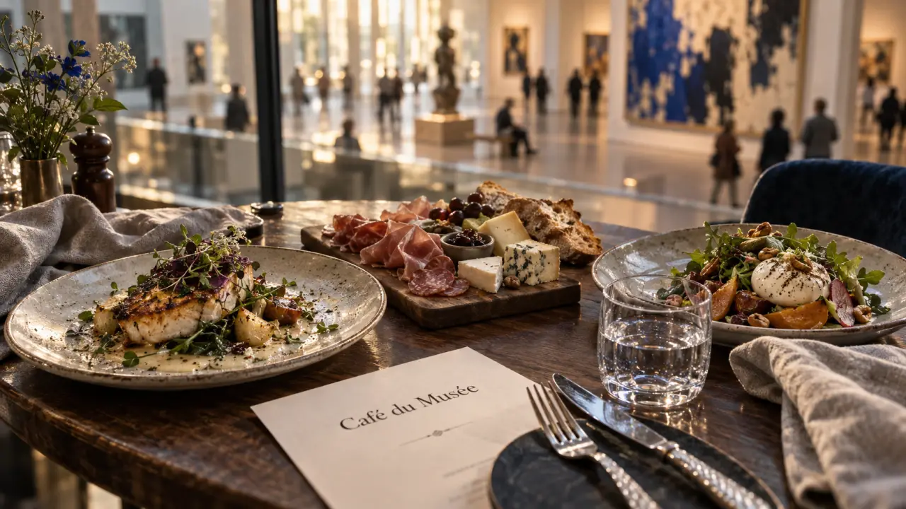 Café du musée Nantes : déjeuner devant le musée, planche et assiettes